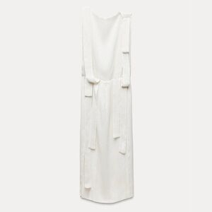 NWT Circ x Zara Linen Blend Open Back Long Dress